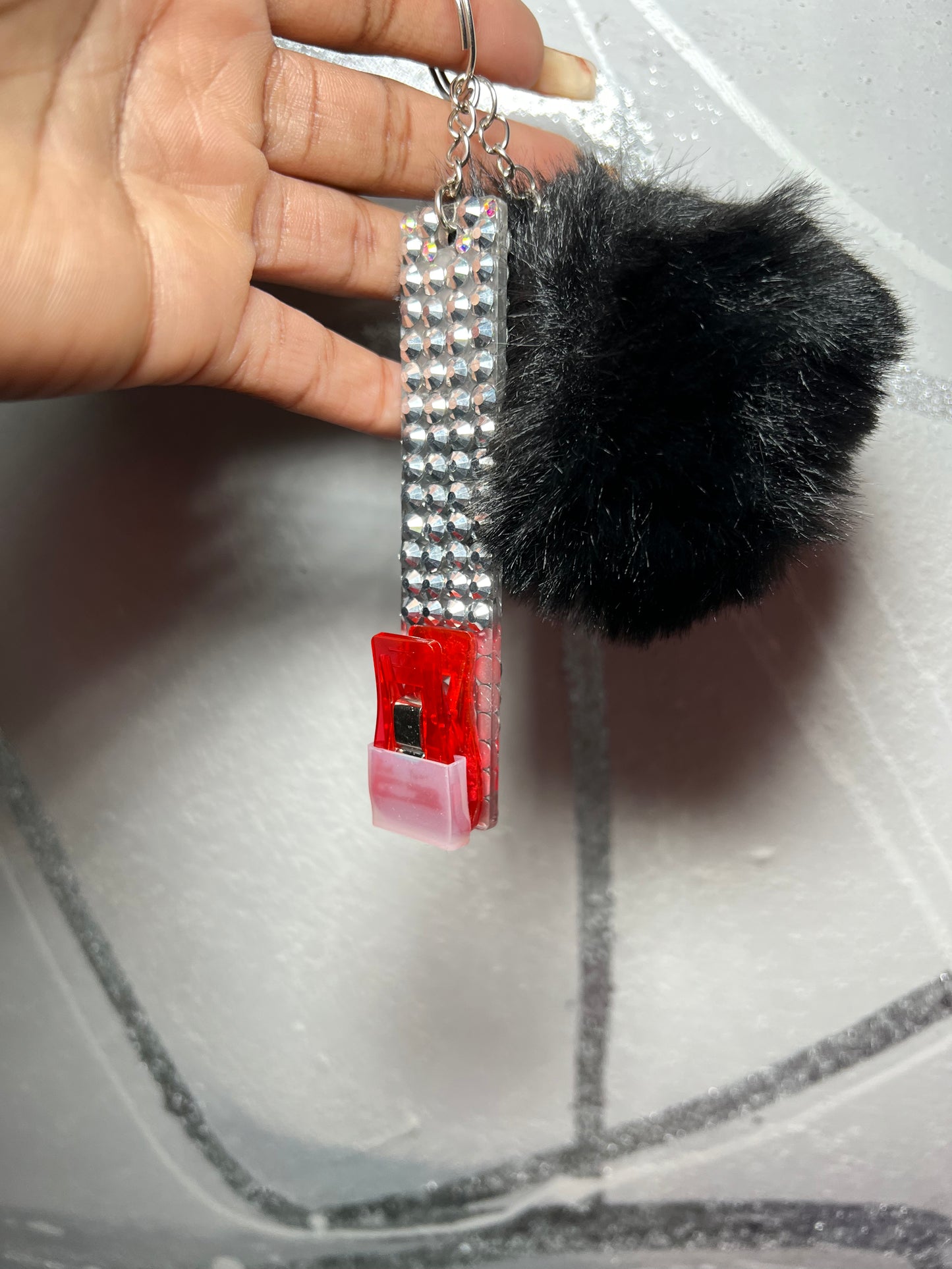 Blinged Card Grabber Keychain